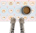 HOMETITUTE Cat Food Mat Pastel Heart Kitten Bowl Placemat 20 x 12 Inch