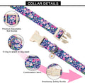 Lionet Paws Floral Dog Collar- Cute Spring Wildflowers Daisy Fleabane Dog Collars with Plastic Buckle,Light Adjustable D
