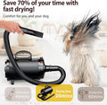 Blanlody Dog Dryer Pet Hair Blower High Velocity for Grooming, Blow 3800W/5.2HP for Large Dogs Sechoir Pour Chien with Stepless Adjustable Speed, 4 Different Nozzles and Dog Brush,Black