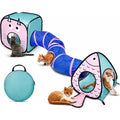 Rypet Cat Toy Tunnel and Cubes Bundle - Interactive Crinkle Collapsible Cat Tube and Foldable Cubes Playground for Kitty, Rabbit, Puppy, Ferret Hiding Hunting and Resting