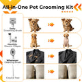 FIXR Dog Grooming Vacuum Kit with Clippers, 12000Pa Strong Suction, 2L Large Dust Cup, Low Noise <50dB, 5-in-1 Pet Hair 