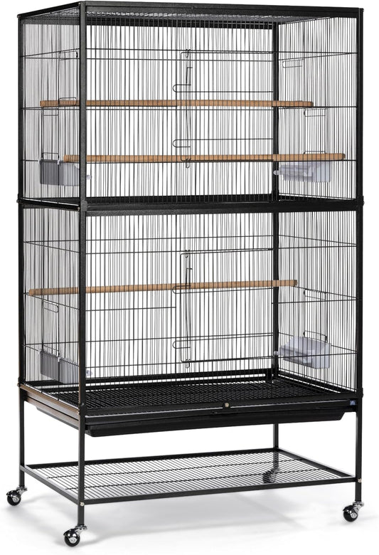 Prevue Pet Products Steel Bird Flight Cage with Wheels - Black, Large