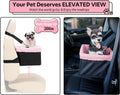 Dog Car Seat for Small Pets Under 20lbs, Booster Seat with Metal Frame, Double-Layer Oxford Fabric, Safety Leash for Dog