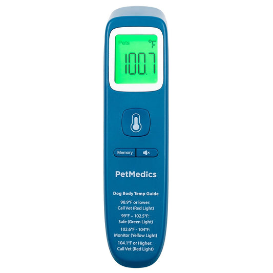 PetMedics by iHome Dog Thermometer for Pets Ear or Belly No Contact Scan - Large Number Digital Lit Display - Batteries 