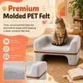 SSAVED Cat Bed for Indoor Cats, 2-Tier Cat Cave Bed with Top Lounge & Lower Hideaway, Washable PET Felt Cat Sofa for Living Room, Bedroom, Apartment, Scratch-Friendly Cat Furniture, Light Gray