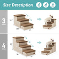 COZY KISS Dog Stairs with Storage, 16.7" H Wider Dog Steps, 3-Step