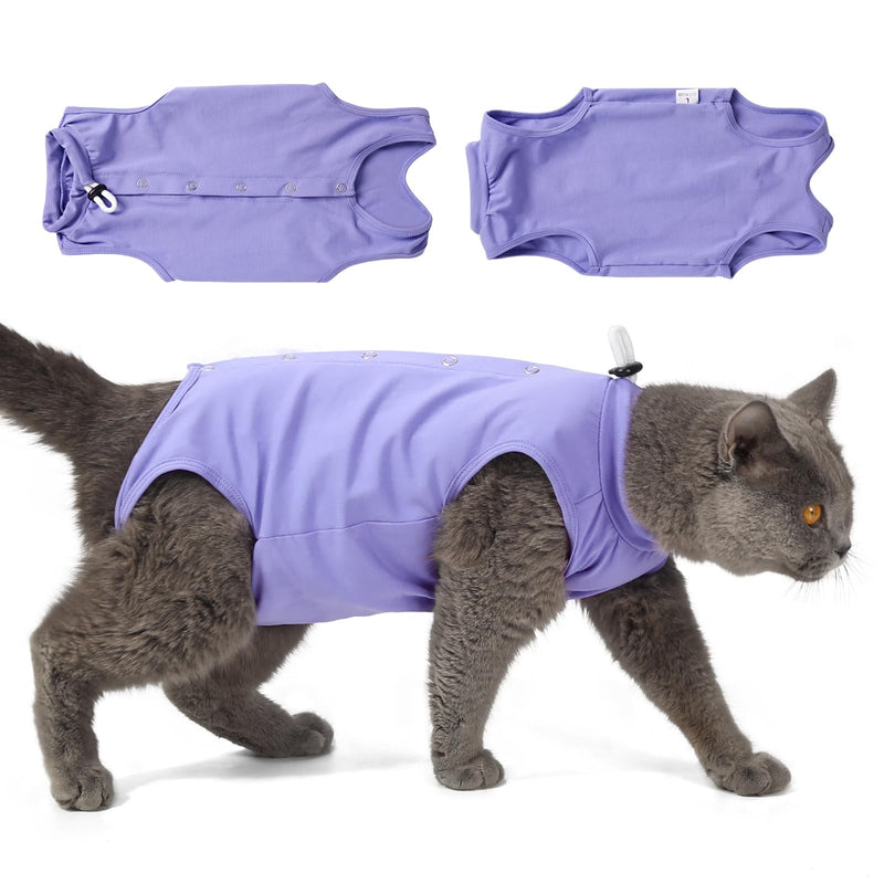 LIANZIMAU Cat Recovery Suit Female Cat Onesie After Surgery Spay Neuter Cone Alternative Breathable Post Surgery Recovery Suit Soft Cotton Adjustable Abdominal Bodysuit Kitten Healing