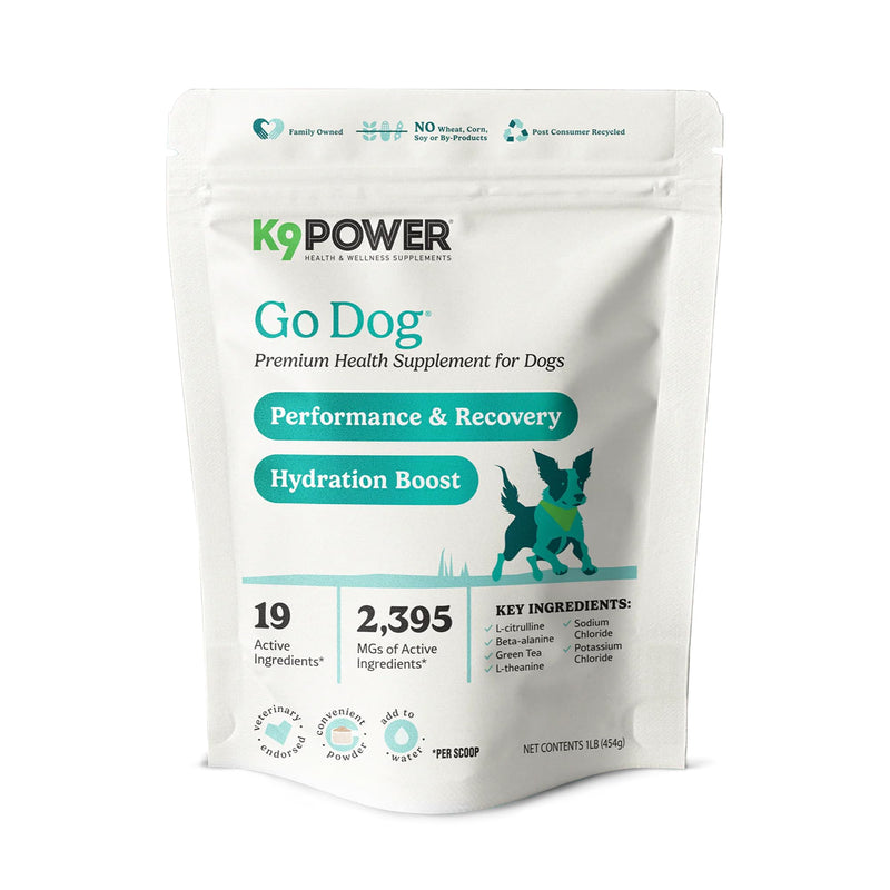 K9Power Go Dog – Hydration & Electrolyte Supplement for Dogs – Boost Stamina, Recovery, Muscle Function & Energy – Beta-Alanine, Creatine, BCAAs, Agave, Green Tea Extract, Electrolytes