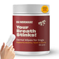 OH NORMAN! Dog Dental Wipes - Vet-Approved Pet Dental Finger Wipes for Oral Hygiene & Fresh Breath - Alternative to Finger Toothbrush for Dogs - No Fuss Dog Cleaning Supplies for Daily Use - 50 pcs