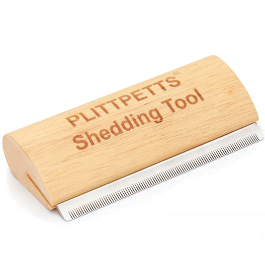 PLITTPETTS Dog Brush for Shedding, Deshedding Grooming Tool for Dogs, Cats & Horses, Dog Grooming Brush Pet Hair Removal Tool Painlessly Remove for All Hair Types, 5.2 Inch Ergonomic Handle