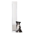PetSafe 1-Piece Sliding Glass Pet Door for Dogs and Cats - Adjustable Height up to 80 11/16"- Large, White, No-Cut DIY Install, Aluminum Patio Panel Insert, Great for Renters or Seasonal Installation