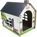 ASPCA Cardboard Cat House Hideaway Playhouse with Cat Scratcher Scratching Pad 19" L x 13" W x 17" H