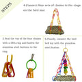 MUYG Bird Seagrass Mat,Natural Sea-Weed Woven Parrot Hammock Swing Mats Birds Foraging Wall Colorful Chewing Toy Lovebird Movable Hanging Hammocks Rocking Toys Parakeets Climbing Pad