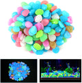 QIAONIUNIU 100 Pcs New Colorful Glow in The Dark Pebbles Stones Rocks for Fish Tank Aquarium Garden Walkway