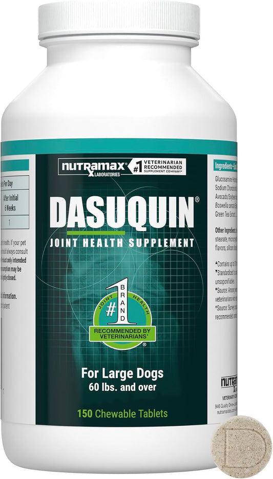 Nutramax Dasuquin for Large Dogs, Joint Health Supplement, Contains Glucosamine for Dogs, Plus Chondroitin, ASU and More, Supports Healthy Joints, Chewable Tablets, 150 Count