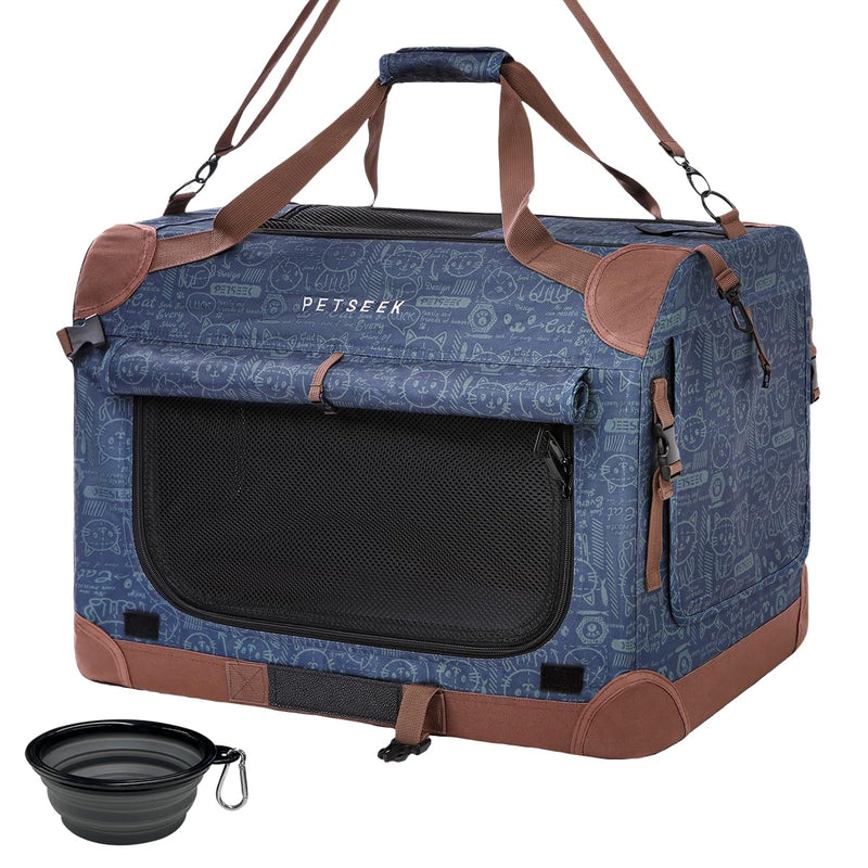 Petseek Extra Large Cat Carrier Soft Sided, Portable Small Dog Carrier for 2 Cats, 24