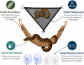 Snake Enclosure Accessories, Climbing Rope & PVC Hammock Set for Reptiles