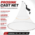 1.2 lb/ft Chain Cast Net, Throw Net with 304 Stainless Steel Chain Sinker