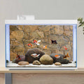 Stone Aquarium Backdrop Rock Wall Fish Tank Background 72x24 in Polyester