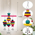 Hypeety Wooden Blocks Bird Chew Toys Natural Hanging Chewing Toy with Bells