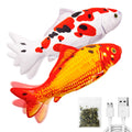 TOOGE 2 Pack 9" Floppy Fish Cat Toys with SilverVine and Catnip for Indoor Cats for Small Dogs Interactive Automatic Flopping Fish Cat Kicker Toys for Cats Puppy Small Dog
