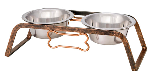 Loving Pets Elevated Dog Bowls – Raised Stainless Steel Dog Bowls with Steel Stand – Non-Skid, No Spill Feeder for Small, Medium & Large Dogs – Easy to Clean, Durable Raised Dog Feeding Station