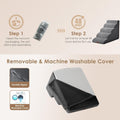 EHEYCIGA Curved Dog Stairs for High Beds 22.6" H, 5-Step Dog Steps, Grey