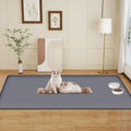 Cat Food Mat Extra Large Silicone Pet Bowl Mat 51''x25.6'', Dark Grey