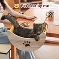 Cat Window Perch Hammock Bed with Strong Suction Cups, Space-Saving Window Cat Bed for Indoor Cats, Multi-Use Moon Shelf for Desk or Window