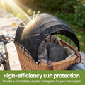 Bike Basket Sunshade for Dogs Cats, Quick Install Pet Canopy Cover