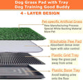 Dog Grass Pad with Tray 25"X20" - Artificial Turf Pet Potty for Apartment Balcony/Patio, Portable Fake Grass Litter Box 