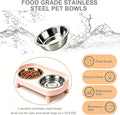Elevated Dog Bowl, Raised Feeding Stand with Mat for Small Dogs Under 25 Lb