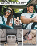 PETSFIT Center Console Dog Car Seat with Adjustable Seat-Rail Anchor Hooks
