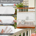 Quadafy Bird Cage Seed Catcher Guard, Adjustable Stretchy Net Cover for Parrot Enclosures, Bird Cage Skirt Netting, Seed Catcher for Protective Shield for Parrot Enclosures (White)