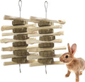 kathson Guinea Pig Treats Hanging Bunny Chew Toys for Teeth Grinding, Organic Bamboo Sticks Natural Rabbit Enrichment To