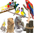 MotBach 3 Pack Bird Feeding Bowls Cups Parrot Food Water Dishes, Stainless Steel Bird Bowl Cup Dish with Clamp, Birdcage Feeder Pet Cage Bowls for Cockatiel Budgie Conure Macaw Parakeet Small Animal