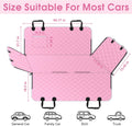 Waterproof Dog Car Seat Cover for Back Seat, Pet Hammock-S, Pink/Grey