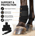 Eccliy 8 Pack Horse Polo Wraps 10 ft x 4.7 in Soft Fleece Leg Wraps, Black