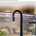 Aquarium Water Filler Tube with Flow Valve, Wall Mounted Curved Hook Design, Aquarium Water Changer, Filler Tube for 1/2