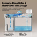 Filterless Cat Water Fountain - Wastewater Separation Pet Dispenser