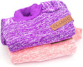 2 Pack Dog Sweaters for Small Dogs Girl Boy Fleece Puppy Sweater Warm Thick Pet Sweatshirt Winter Dog Clothes for Teacup Dog, Yorkie, Chihuahua, Pug, Cat,XXS,Pink Purple