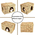 Tfwadmx Rabbit Grass House 2PCS, Extra Large - Natural Hand Woven Seagrass Play Hay Bed, Hideaway Hut Toy for Bunny Hams