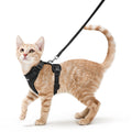 rabbitgoo Cat Harness and Leash Set, Escape Proof Kitten Harness for Safe Outdoor Walks, Soft Breathable Adjustable Vest with Reflective Strips for Kittens and Small Cats, Black, XS