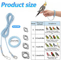 cobee Bird Leash with Elastic Bracelet and 4 Size Anklet, 6.56ft Lightweight Parrot Flying Rope Bird Harness Anti-Bite F