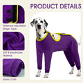 IDOMIK Dog Recovery Suit, Full Body Surgical Onesie Anti Licking,Purple,XL