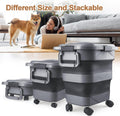 Dog Food Storage Container, 10-20 lbs Airtight Collapsible Cat Food Storage Container with Attachable Wheels, Portable H