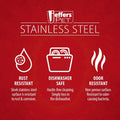 Jeffers Pet Embossed No Tip Anti-Skid Stainless Steel Pet Bowls for Dogs, Cats, Puppies, Kittens – Rubber Base, Food & W