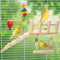 Hamiledyi 17Pcs Parrot Swing Toys Perches Platform with Bird Climbing Ladder Chewing Hanging Standing Colorful Toys Cage