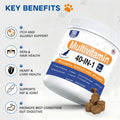 Dog Multivitamin Chews 150ct 40-in-1 Dog Vitamins and Supplements Chewable Contain Probiotics Omega-3 Glucosamine, Multi