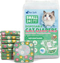Pet Soft Disposable Cat Diapers - Diaper for Female & Male Cats, Puppy Doggie Diapers for Female Dogs with Adjustable Fo